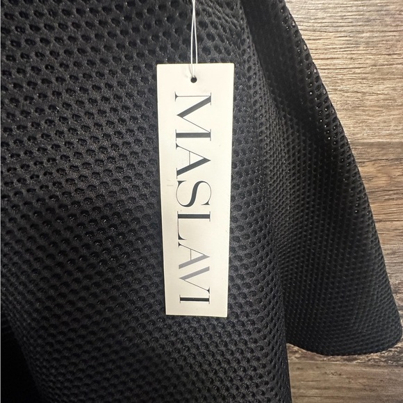 Maslavi Black Sleeveless Halter Fit and Flare Prom Formal Dress - Picture 5 of 11